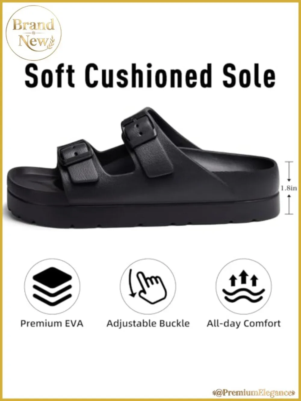 Platform Sandals with Arch Support Comfortable EVA Slides